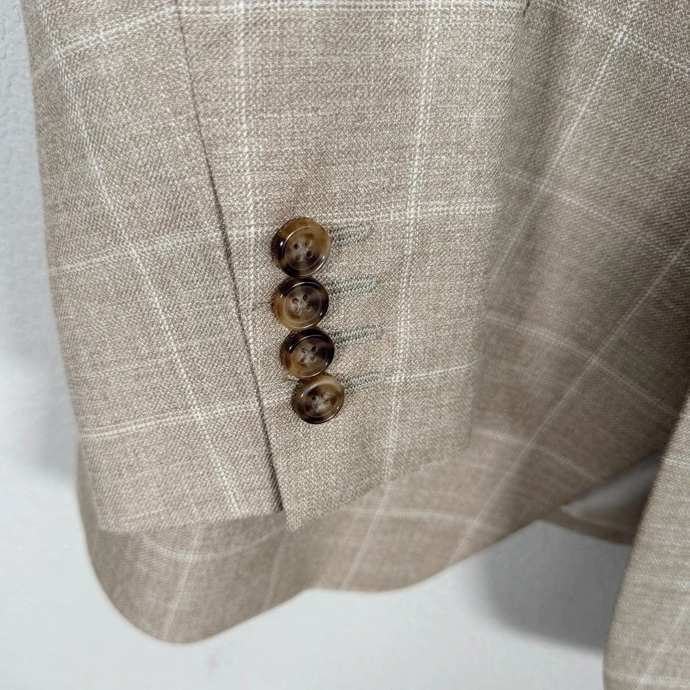 Ralph Ralph Lauren Wool Silk Linen Blazer Mens 44R Windowpane Sport Coat Canada